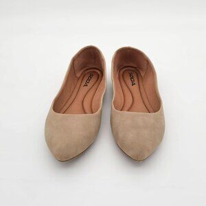 Beige Pointed Toe Flats | Nude Suede Ballet Flats | Comfortable Everyday Shoes
